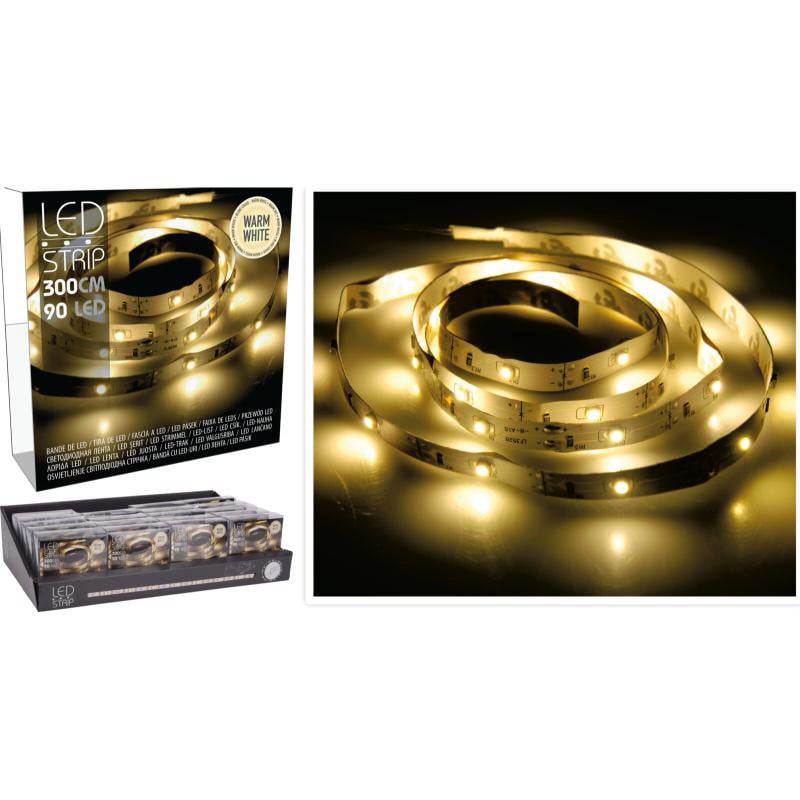 Ledstrip 3M 90Led Sıcak Beyaz Pilli