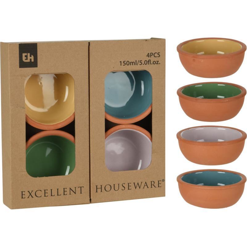 Excellent Houseware Ramekin Terracotta 150Ml 4'lü Set - Çeşitli Renkler
