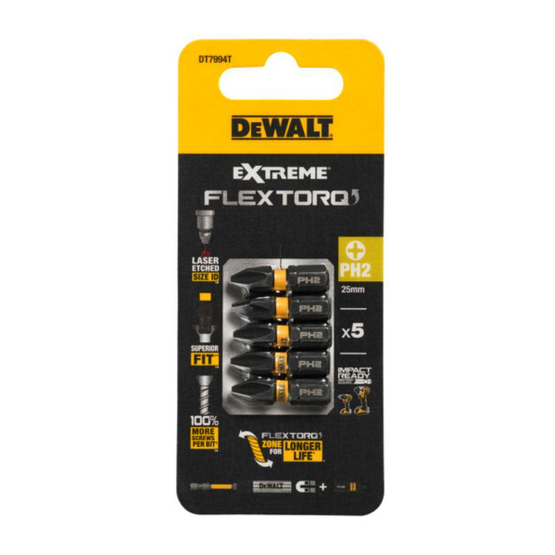 Dewalt Ph2 25Mm Darbe Sürücü Torsion Bits 5 Adet