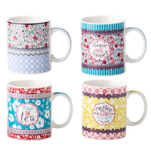 Marva Çiçekli Mug Bone China 35Cl