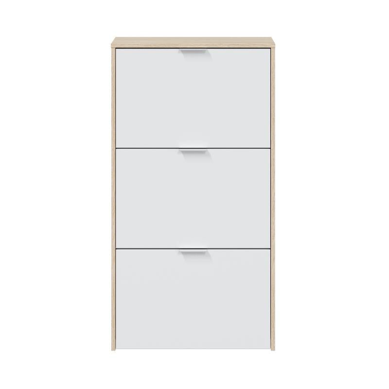 Fores Ayakkabı Dolabı 3 Kapılı Meşe 113X60X22Cm - Beyaz