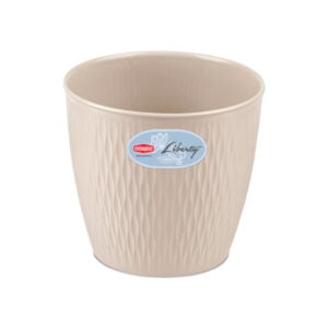 Stf Liberty Saksı 20Cm - Traverten/Beyaz