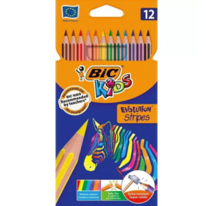 Bic Kids Evolution Stripes Boyama Kalemleri 12 Parça - Çeşitli Renkler