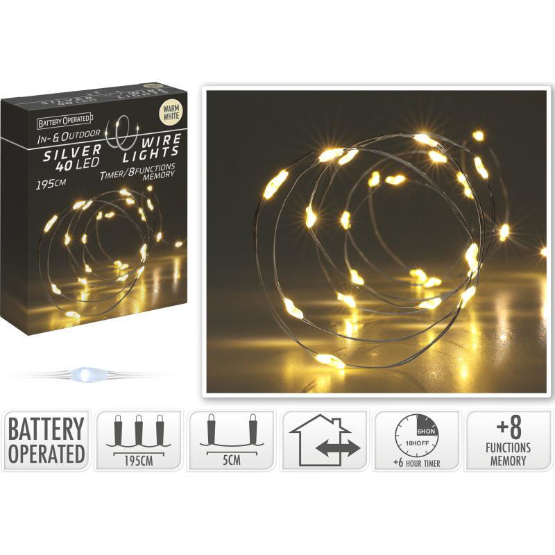 Silverwire 40 Led Işık 195Cm - Sıcak Beyaz