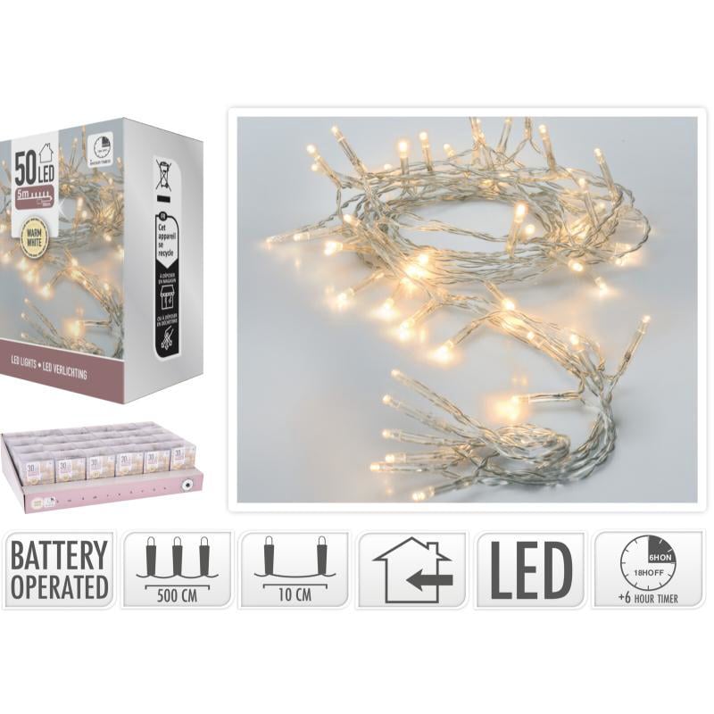 Led Işıklar 50Adet 5M - Sıcak Beyaz