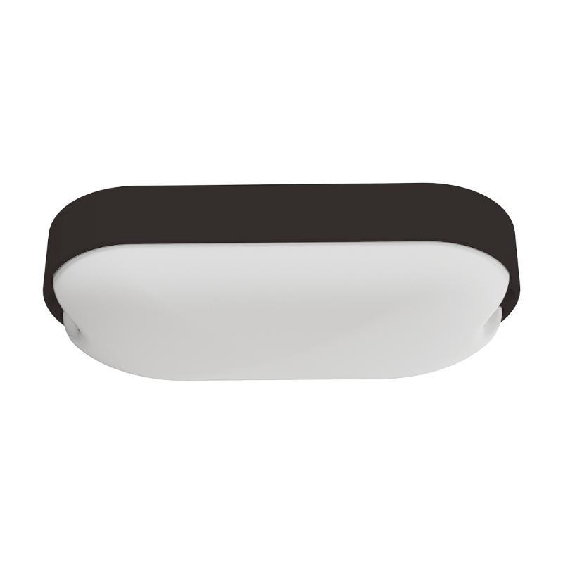 Sunlight Led 9W Duvar Lambası Bulkhead Oval Siyah Plastik 990Lm 4000K Ip65 L168Xw70Xh48Mm