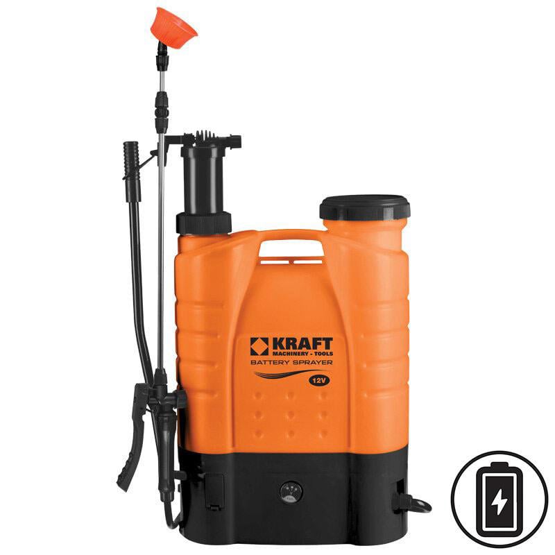 Kraft Ayarlanabilir Basınçlı ve Ön Basınçlı Akülü İlaçlama Makinesi 2 in 1 16L 12V/8Ah