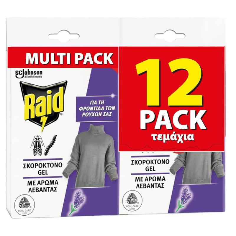 Raid Güve Kovucu Lavanta Jel 12'li Paket