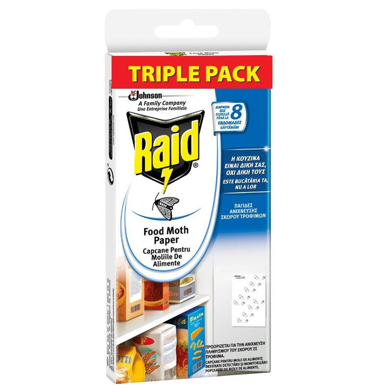 Raid Gıda Güvesi Kağıdı 3'lü Paket