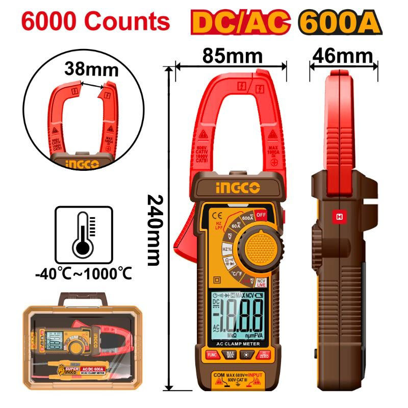 Ingco AC/DC Pens Ampermetre 600A