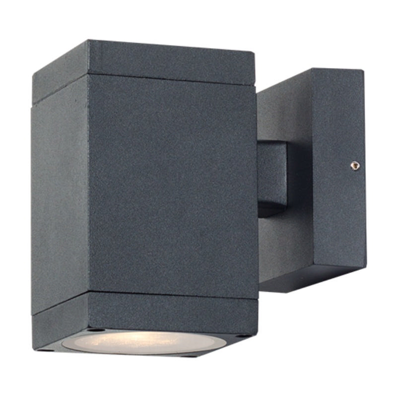 Sunlight 'Liam' 1Xgu10 (Max.35W) Duvar Işığı Aşağı Küp Alüminyum Mat Siyah Ip65 L125xW85xH125mm