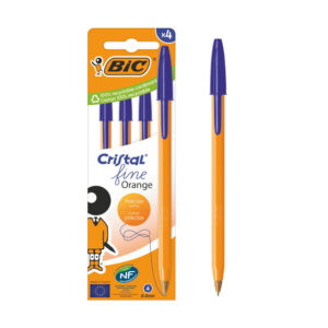 Bic Cristal Lime Orange İnce Kalemler 4'lü - Mavi
