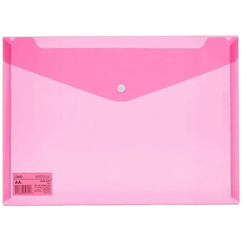 Deli Dosya Çantası Çıtçıtlı FC 2C Şeffaf - Pembe