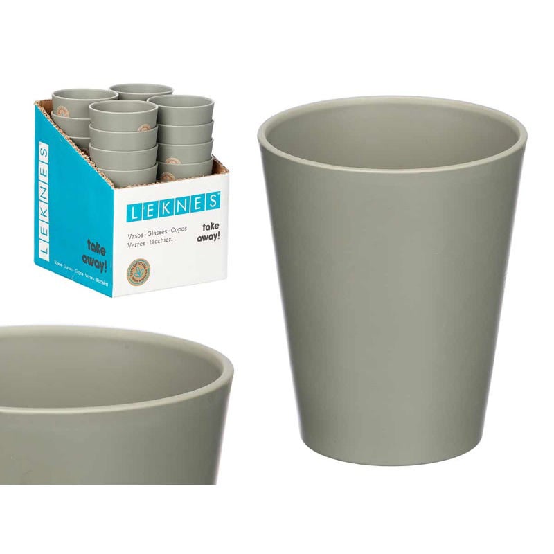 Leknes Plastik Bardak 200Ml - Gri