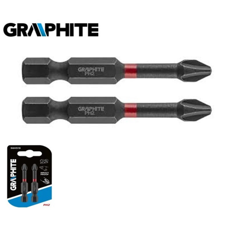 Graphite 2'li Darbeli Bits Ucu 50mm Ph2