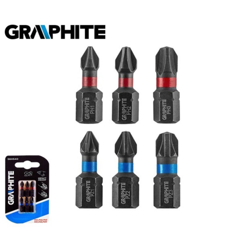 Graphite 6'lı Darbeli Bits 25Mm (Ph1,2,3,Pz1,2,3)