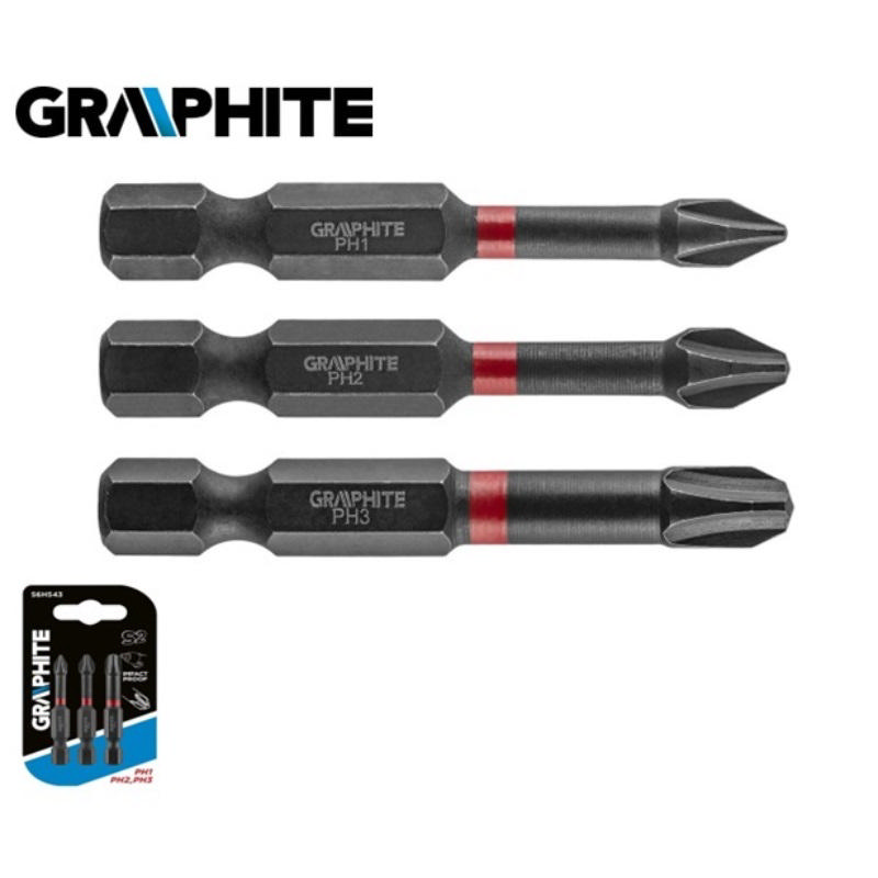 Graphite 3'lü Darbeli Bits Uç 50mm (Ph1,2,3)