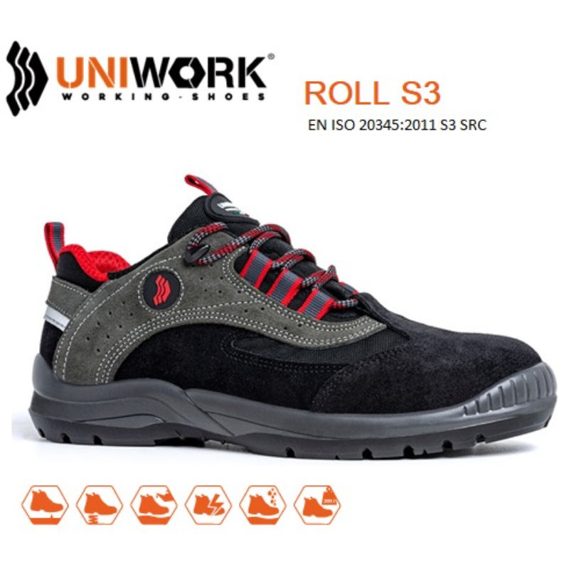 Uniwork İş Güvenliği Ayakkabısı S3 200J Siyah Süet 45