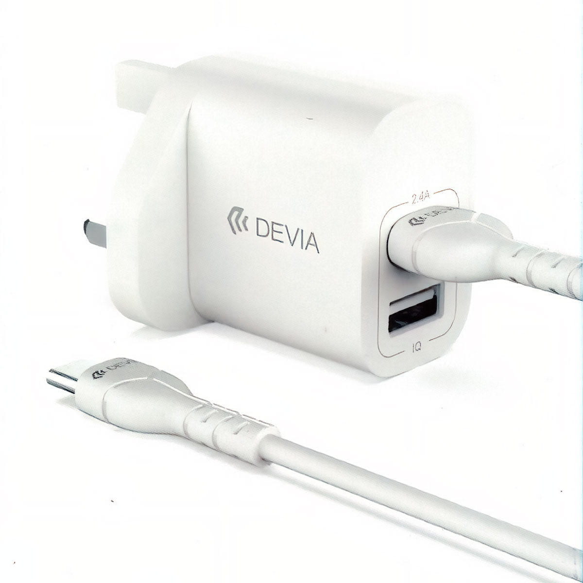 Devia Smart 2.4A 2-USB Duvar Şarj Cihazı - Beyaz