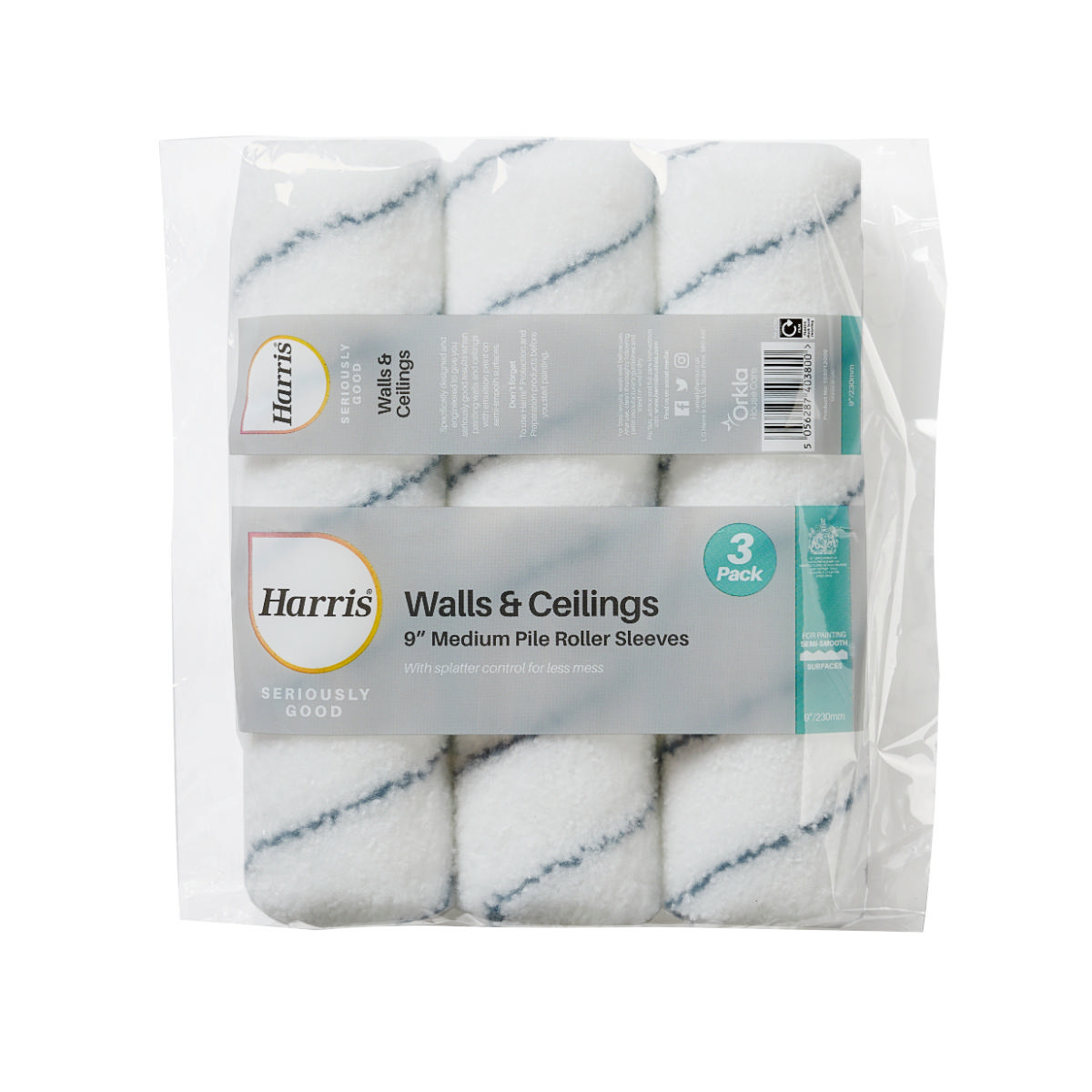 Harris Seriously Good Orta Hav Boya Rulosu Kılıfı 9In 3'lü Paket