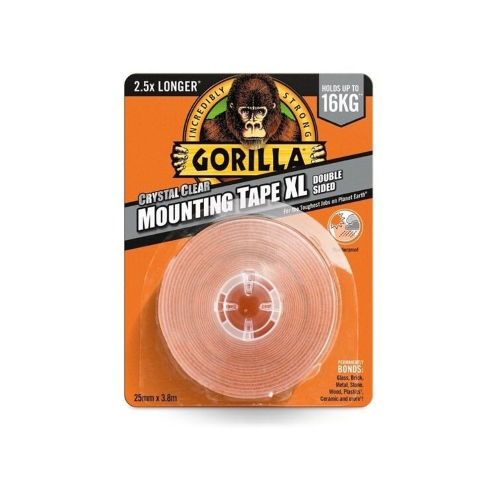 Gorilla Crystal Montaj Bandı Ekstra Büyük Çift Taraflı 3.8M - Şeffaf