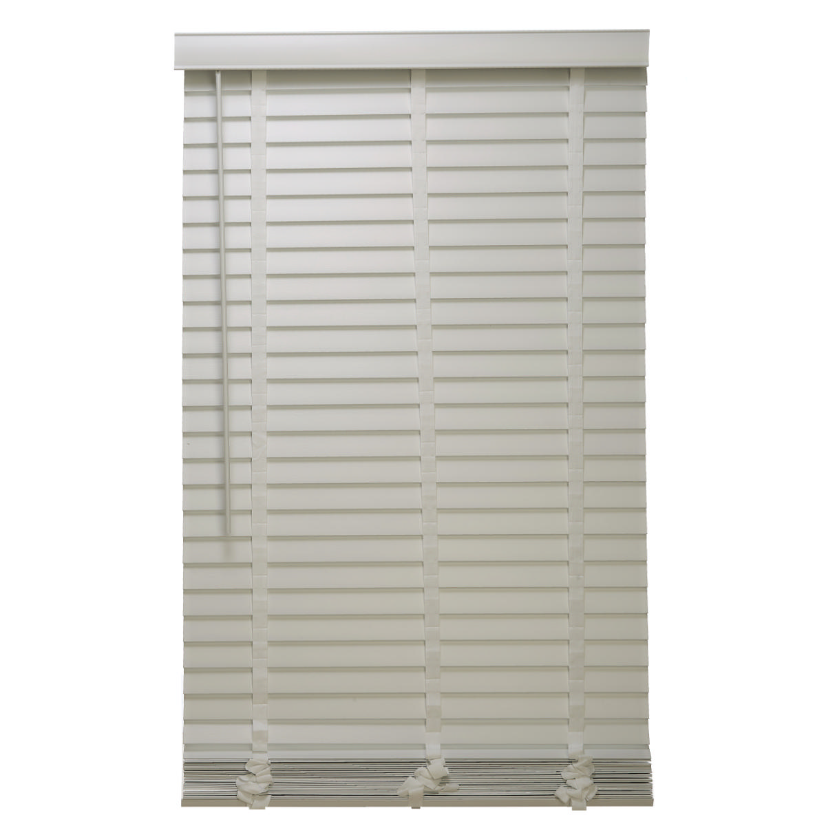 Kordlu 50Mm Sahte Ahşap Perde (100X220) - Beyaz