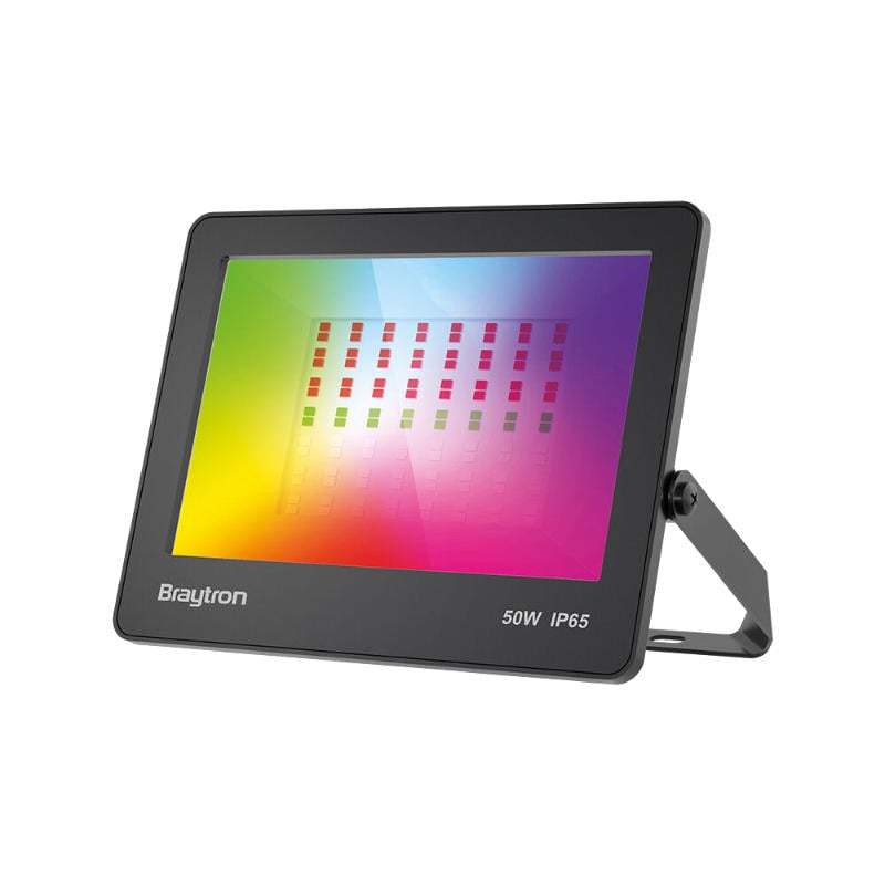 Braytron Led 50W Projektör Aluminium Siyah Rgb Ip65 L205Xw193Xh29Mm