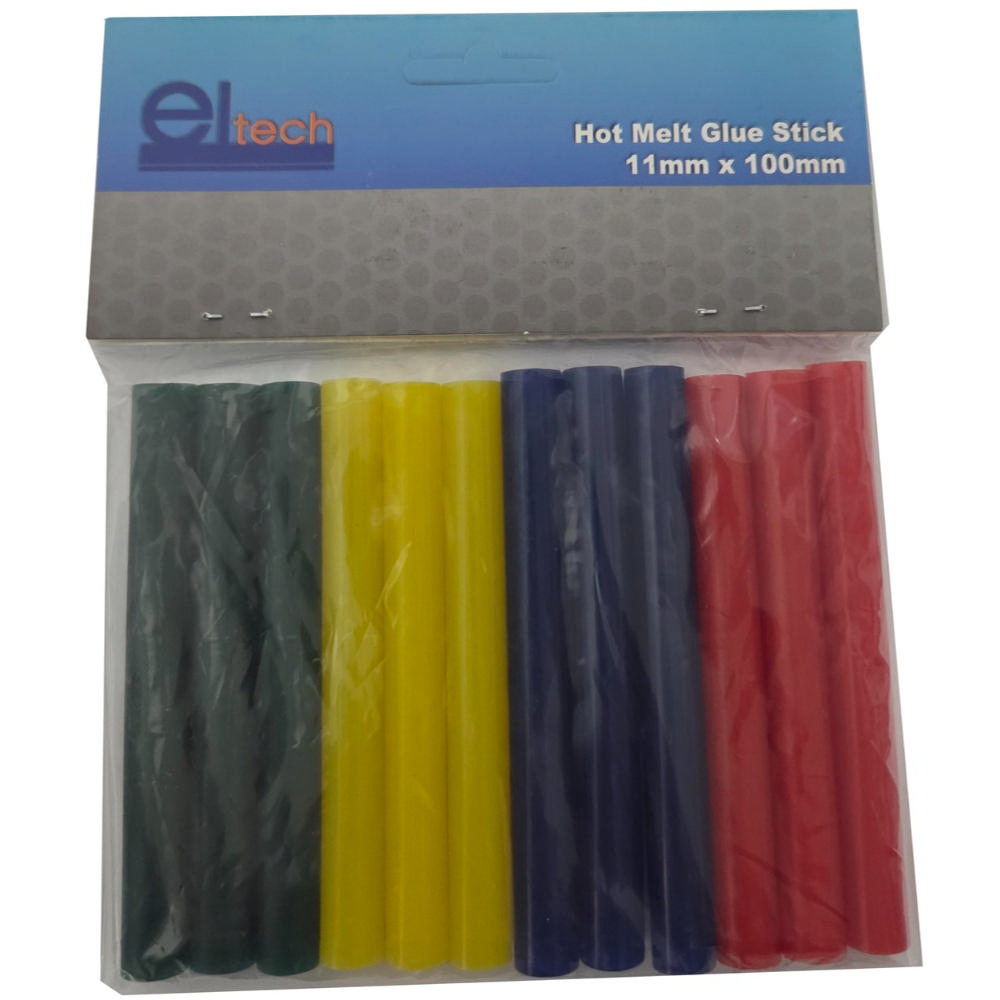 Eltech Sıcak Silikon Tabancası Çubukları 12 Adet 1.1X10Cm - Karışık Renkler