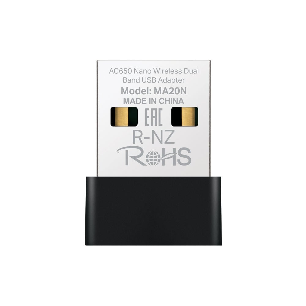 Mercusys Ma20N Ac650 Nano Wi-Fi Usb Adaptör Çift Bant - Siyah