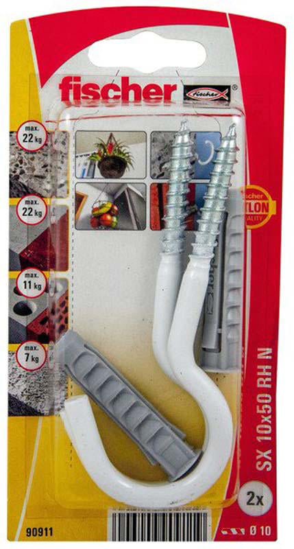 Fischer Sx 10X50Mm + 2 Yuvarlak Kanca Naylon Kaplı