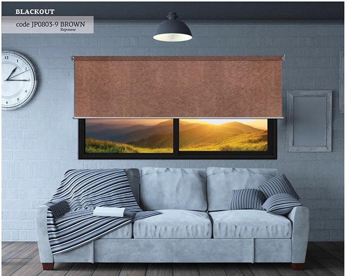 Stor Perde Işık Geçirmez Kahverengi Repusse 200X270Cm