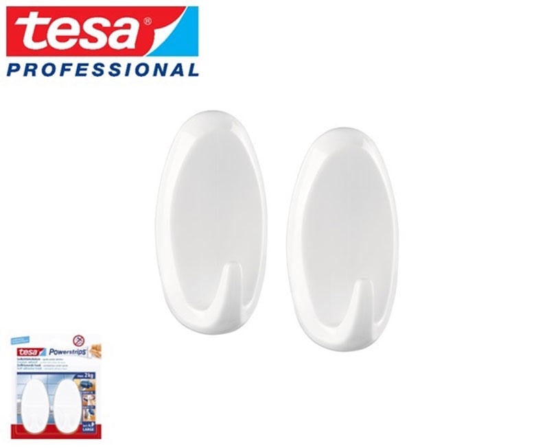 Tesa Oval Askı 2'li Paket Beyaz