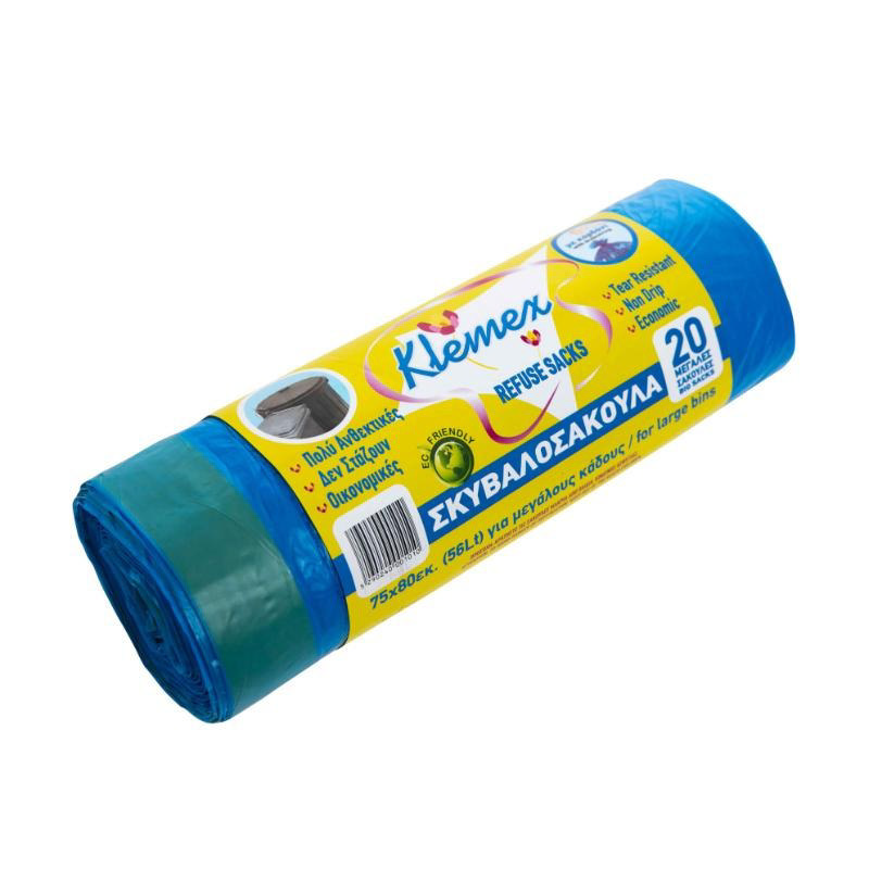 Plastik Çöp Torbası 56L 20'li Paket - Mavi