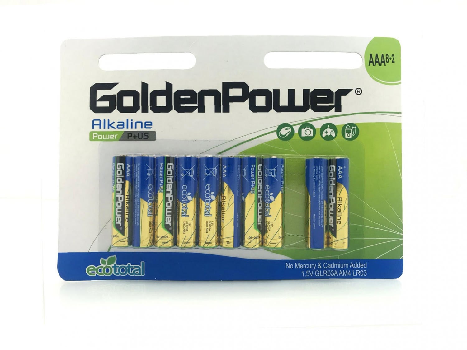 Golden Power 1.5V Aaa Alkalin (Aaa) 8+2