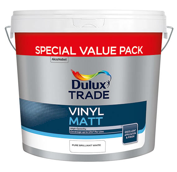 Dulux Trade Saf Parlak Beyaz Vinil Mat Ekonomik Paket 11L