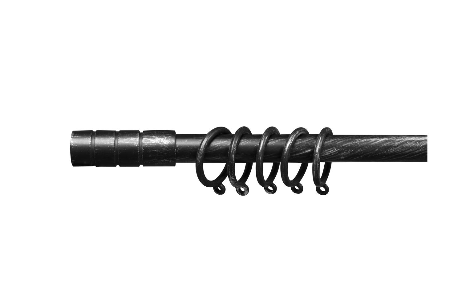 Genişletilebilir Tek Perde Rayı Seti 160-300Cm X D16-19Cm Siyah/Gümüş Sun