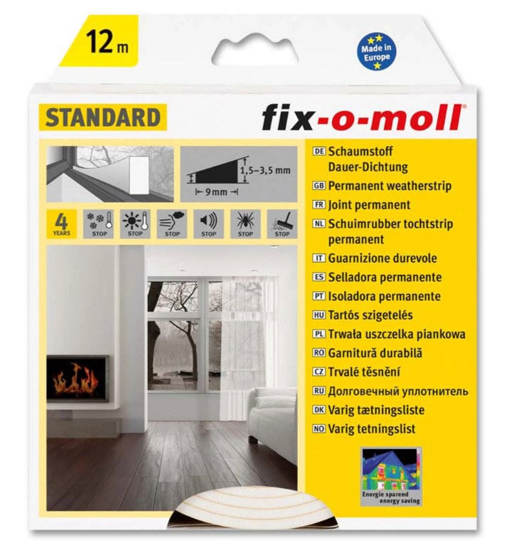 Fix-O-Moll Kapı Pencere Fitili Beyaz 12M 4X9Mm