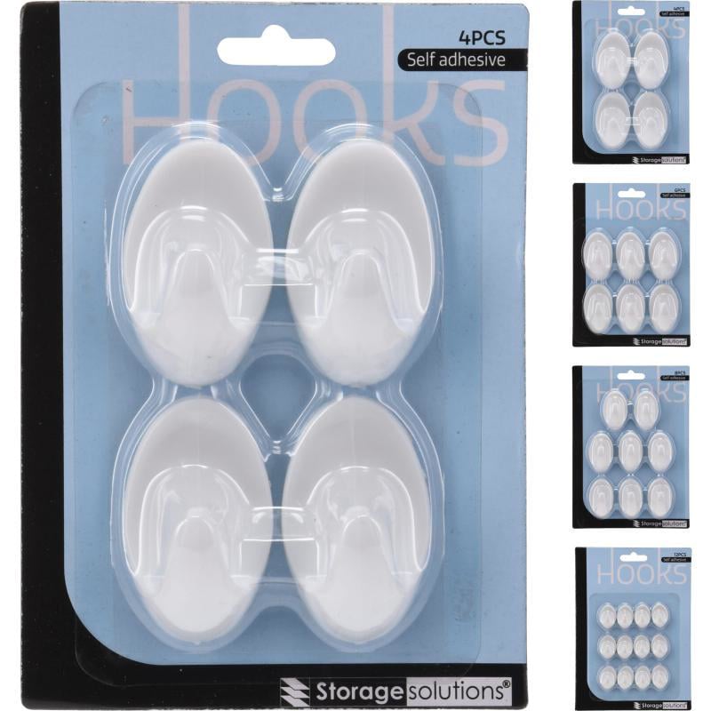 Storage Solutions Yapışkanlı Askı Kancaları Beyaz - Çeşitli Boyutlar