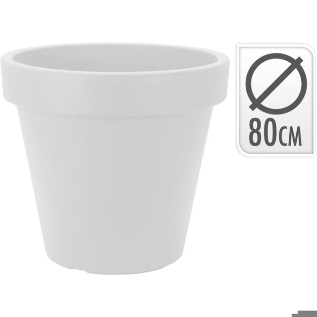 Yuvarlak Saksı 80Cm - Beyaz