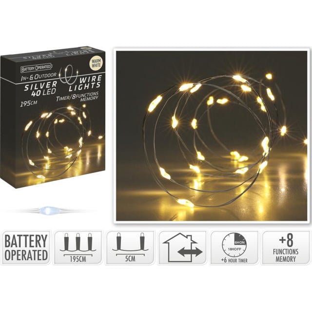 Silverwire 40 Led Işık 195Cm - Sıcak Beyaz