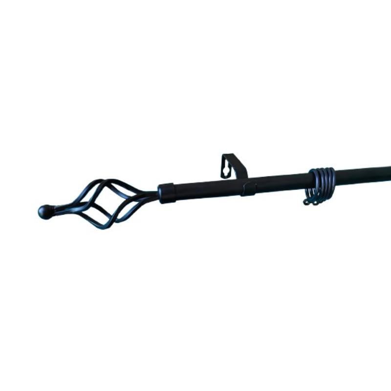 Rimini Uzatılabilir Perde Rayı 16/19Mm 120-210Cm - Siyah