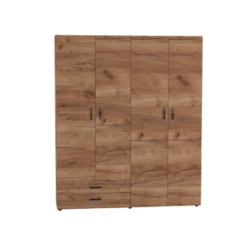 Shome Gardırop 4 Kapılı 2 Çekmeceli 50X160X206Cm - Ceviz