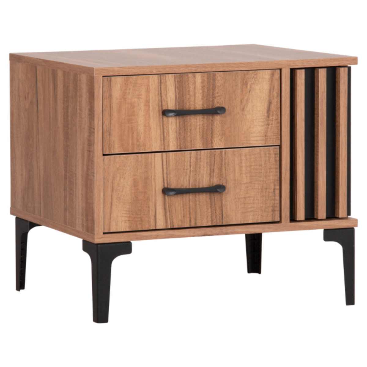 Homemarkt Harry Melamin Gece Lambası Yatak Çekmecesi 55X43X48Cm - Meşe/Siyah