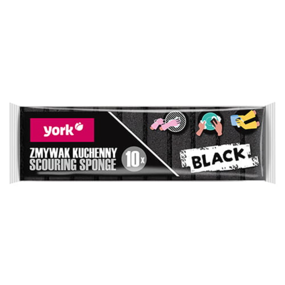 York Mutfak Süngeri 10'lu Paket - Siyah