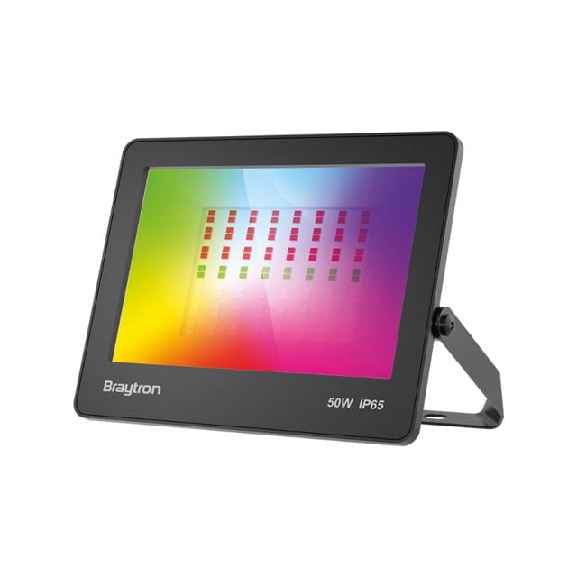 Braytron Led 50W Projektör Aluminium Siyah Rgb Ip65 L205Xw193Xh29Mm