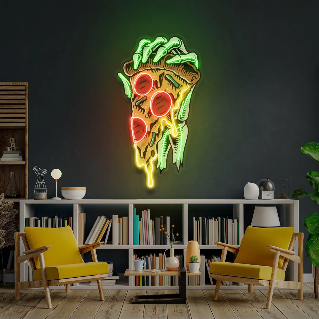 Ölü Elli Pizza 2 Baskılı - Neon Tabela
