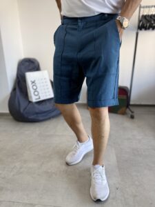 Nervurlu Lacivert Şort