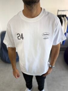 24 Kabartma Baski Beyaz Tshirt