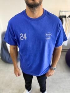 24 Kabartma Baski Mavi Tshirt