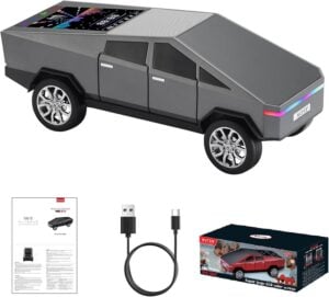 Wster Ws-580 Gri Cybercar Tasarımlı Rgb Işıklı Bluetooth Hoparlör - Led Ekranlı Fm Radyo Ve Güçlü Bass Destekli Wireless Speaker